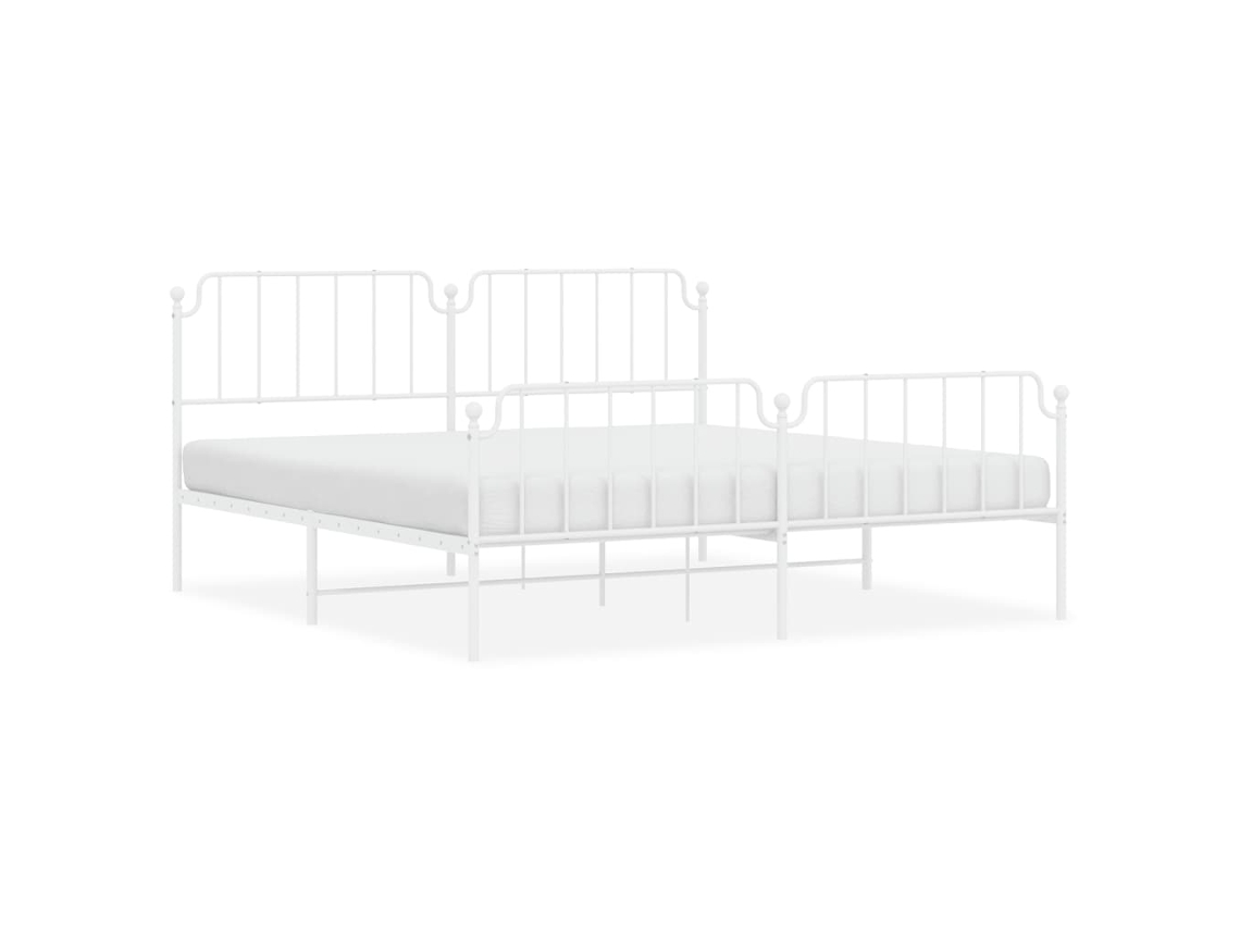 Bed Frame, Bed Frames Vidaxl Branco Aço (193 X 203 Cm)