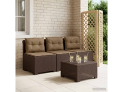 Vidaxl Sofá De Jardim 3 Lugares Com Almofadas Visual Rattan Pp