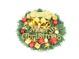 Guirlanda De Natal Artificial Laxiscreed 30cm Com Laço E Sino Para Porta Ou Parede