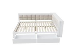 Sofá-cama Pinho 140x200 2 Gavetas Branco