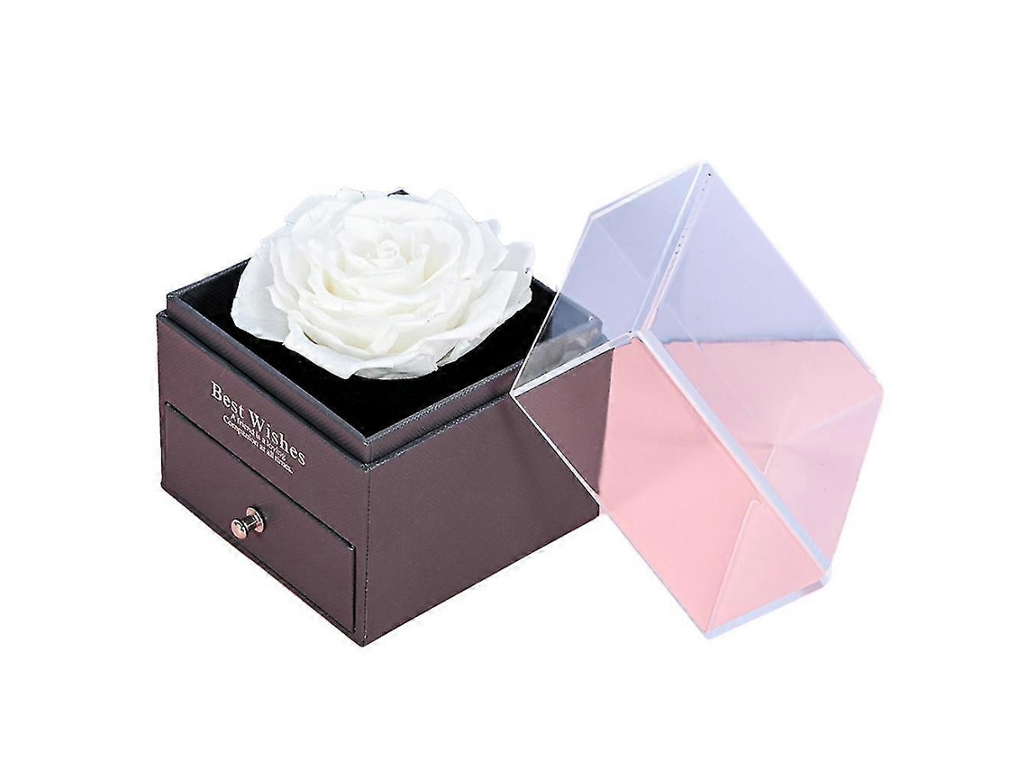 Caixa De Joias Rosa Eterna Natural, Presente Ideal Para O Dia Dos Namorados E Natal. Hengjian