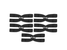 5pcs Tiras De Equilíbrio De Peso Para Raquete De Tênis E Badminton Em Silicone 0.5g Preto