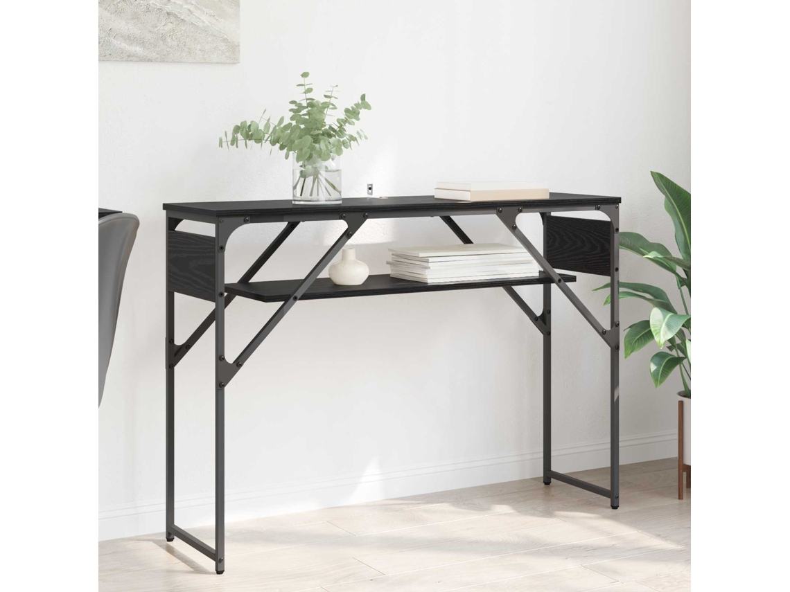 Vidaxl Mesadeconsola Carvalho Preto Derivados De Madeira 105x30x75cm