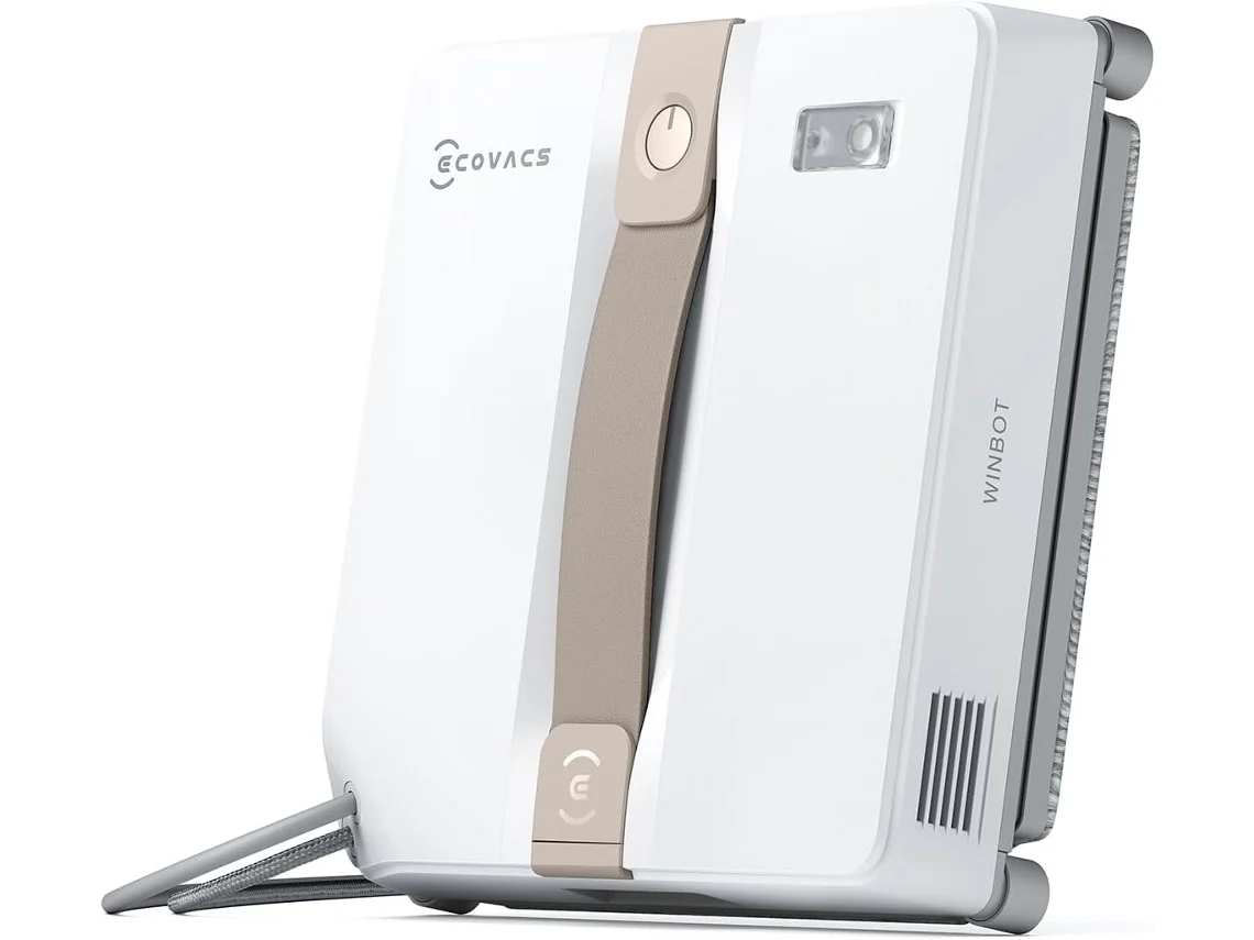 Robot Limpa Vidros Ecovacs Mini, Bicos Duplos Atomização Ultrassónica, Proteção 9 Estágios, Planeamento Inteligente Trajetórias, 3 Modos Limpeza, Bege