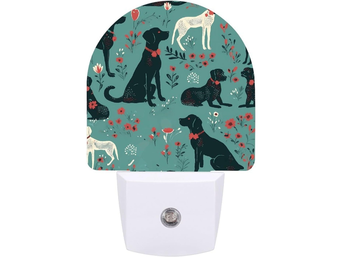 Luminárias de parede noturnas com estampa de cachorrinho animado, luzes noturnas de LED com sensor de movimento.
