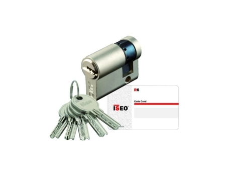 Perfil Europeu de Alta Segurança Meio Cilindro Isr6 Iseo 30X10 Ln 6 Pinos 5 Chaves Reversíveis CAVERS