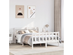 Cama Sem Colchão 120x200 Cm Madeira De Pinho Maciça Branco