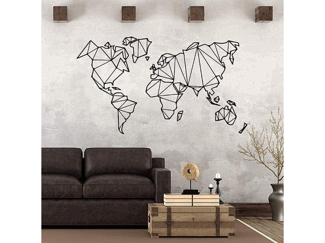 Adesivos Muraux Décoration Intérieure Art Mural Carte Du Monde Salon Adesivos Muraux Chambre Adesivos Muraux Art 43cm X 74cm