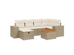 Garden Sofa Set, Garden Sofa Sets Vidaxl Bege Rattan / Vime (n/a)