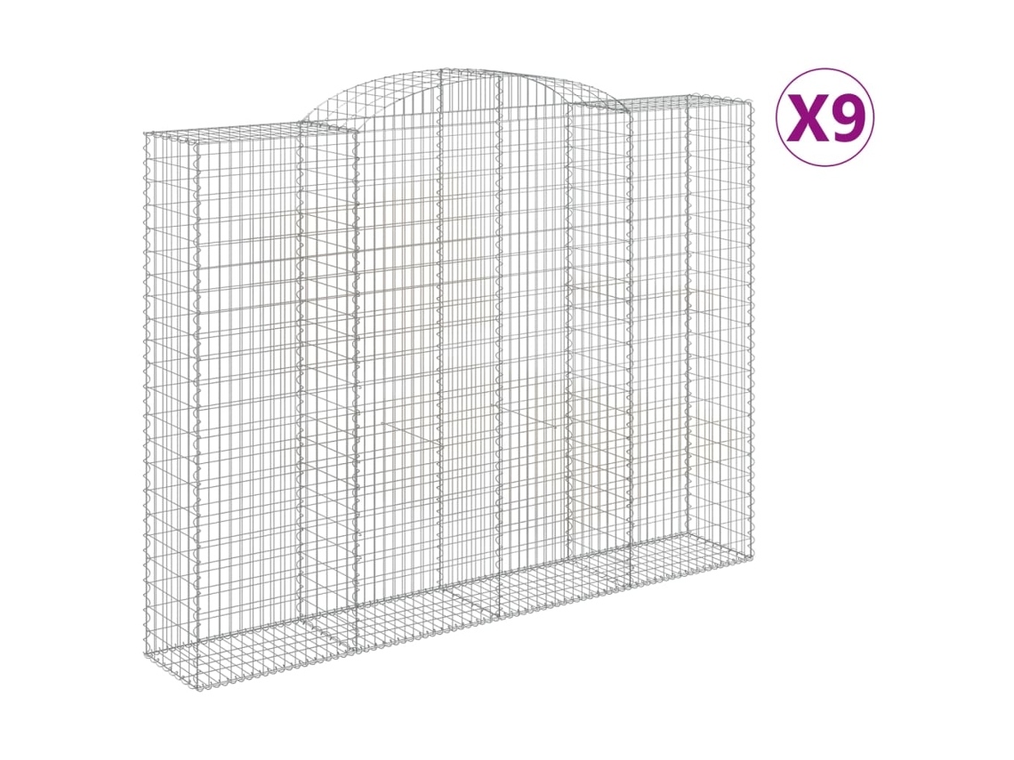 Gabion Basket, Gabion Baskets Vidaxl Prateado Ferro (300 X 50 X 220/240 Cm)