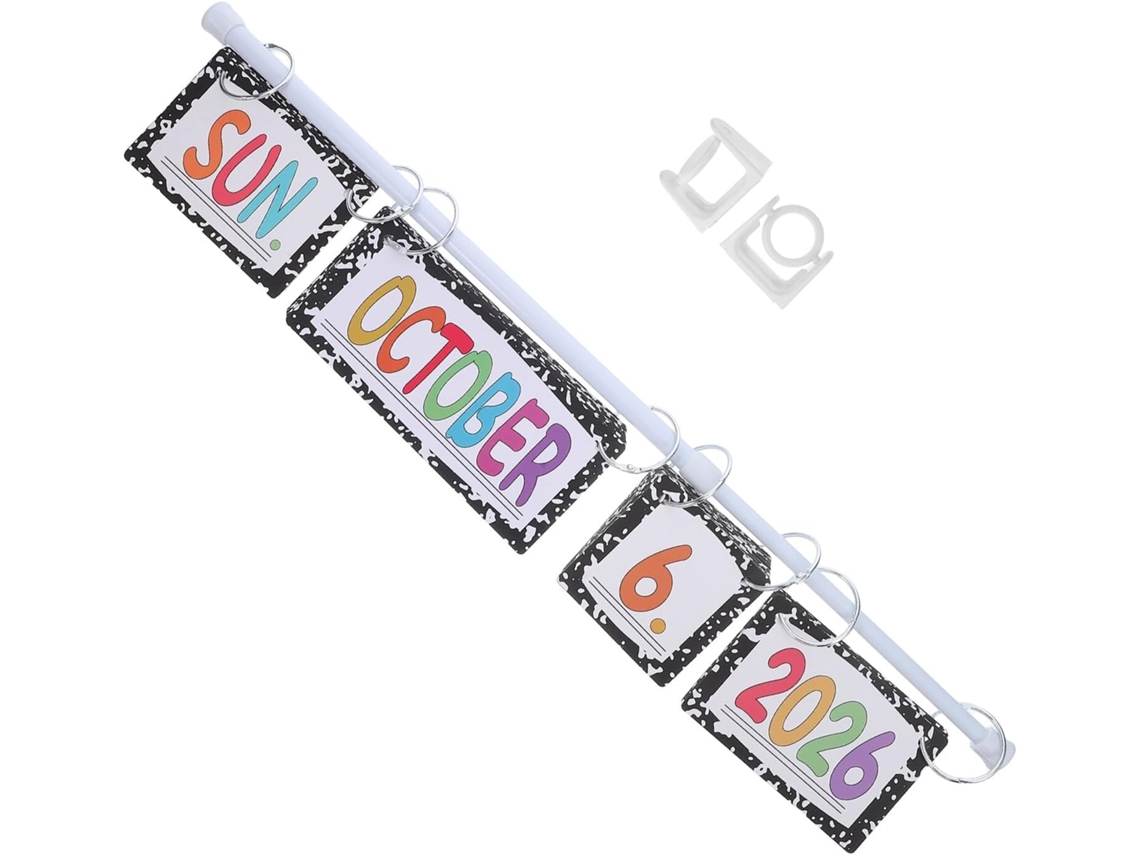 Calendário Reversível Com Suporte, Conjunto Para Mural De Recados Para Sala De Aula Gokoco