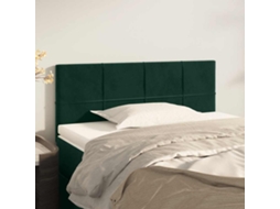Vidaxl Cabeceira De Cama Veludo 100x5x78/88 Cm Verde-escuro