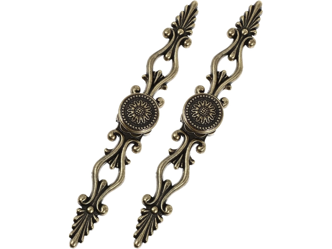 Maçanetas De Gabinete Com Cabo Longo, 2 Peças, Estilo Vintage, Espaçamento Entre Furos De 5 Polegadas, Bronze
