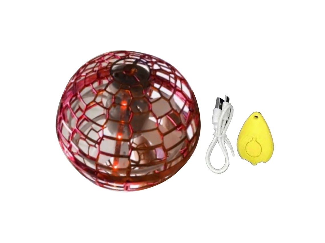 Bola Voadora Ufo Luminosa Com Indução E Levitação Cíclotron, Brinquedo Infantil Com Bateria 200mah Vermelho