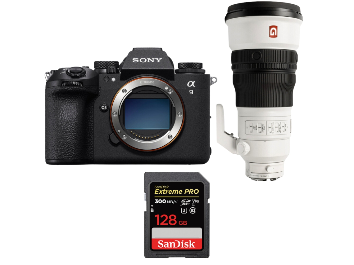 A9 Iii + Fe 300mm F/2.8 Gm Oss + 1 Sandisk 128gb Uhs ii 300mb/s + Ebook “20 Dicas para Fotos Que Impressionam” SONY