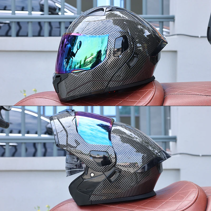 Capacete Modular Para Motocicleta (l)dot Em Abs Com Viseiras Duplas Articuladas