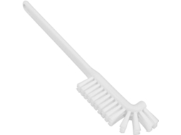 Escova De Limpeza Com Cabo Ergonômico, Cerdas Macias De Fibra Abs, Branca, Para Limpeza De Liquidificadores E Pias