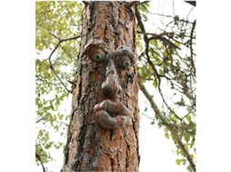 Decoração De Jardim Com Rosto De Árvore, Adorno De Resina Para Exterior, Alimentador De Pássaros, Arte De Jardim Engraçado
