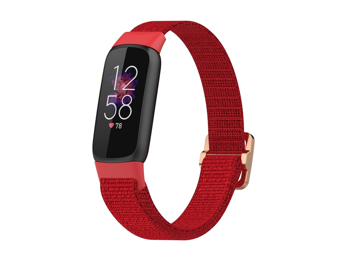 Bracelete de Smartwatch para elástica ajustável de nylon Fitbit Luxe (vermelha)
