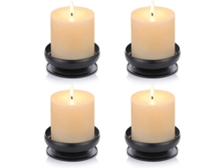 Suporte de Velas de Ferro Preto 4 Unidades para Led e Velas Festa Casamento Decoração com Marca
