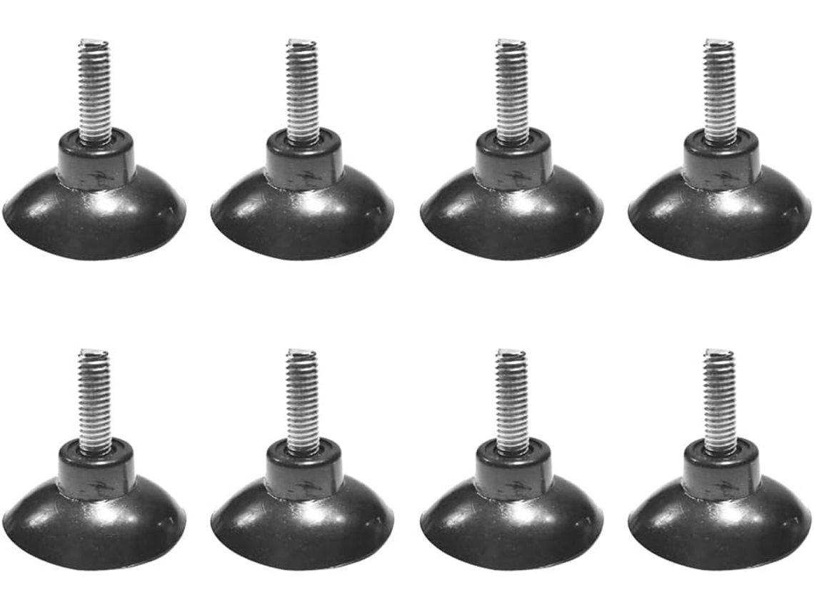 M6 D 33mm 1, 3 Polegadas, Gancho De Ventosa Extra Longo Em Pvc Com Porca, Comprimento Da Rosca 16mm, Pacote Com 8 Unidades