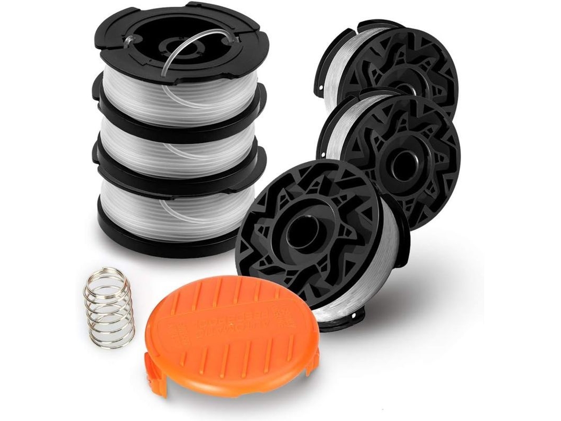 2026 bobinas Linjou Uuboxs 6 Unidades para Black Decker A6485 A6481, Fio 1,65mm + 1 Tampa + 1 Mola
