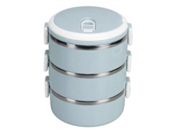 Lancheira Bento, Em Aço Inoxidável 304, Azul Nórdica, Para Lanches, Adequado A Escola, Escritório