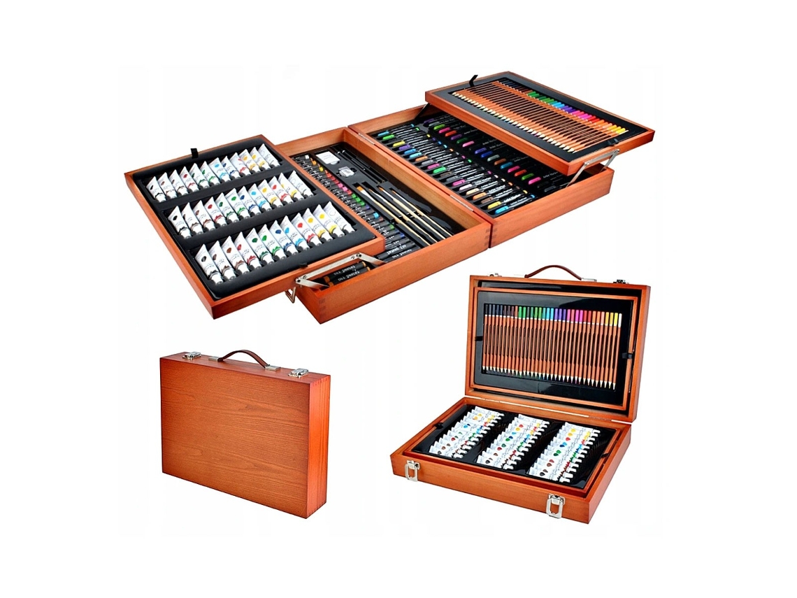 Bolsa de Pintura Profissional 174 Peças Marrom