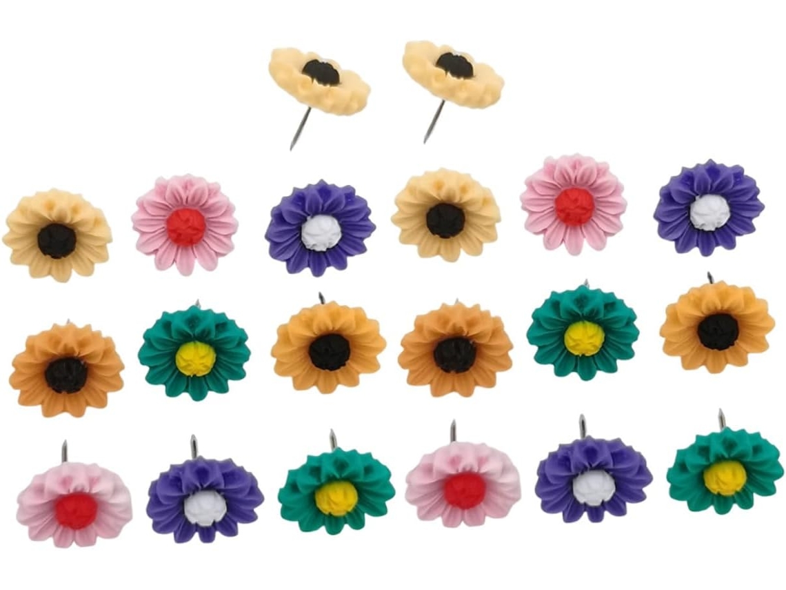 Conjunto De 80 Tachinhas Decorativas Em Formato Girassol Para Murais