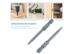 Conjunto de pontas de chave de fenda Philips 5 estrelas (aço S2, 65 mm)