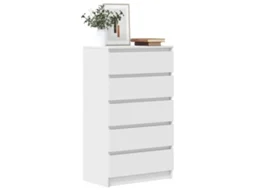 Vidaxl Armário De Gavetas 60x36x103 Cm Derivados De Madeira Branco