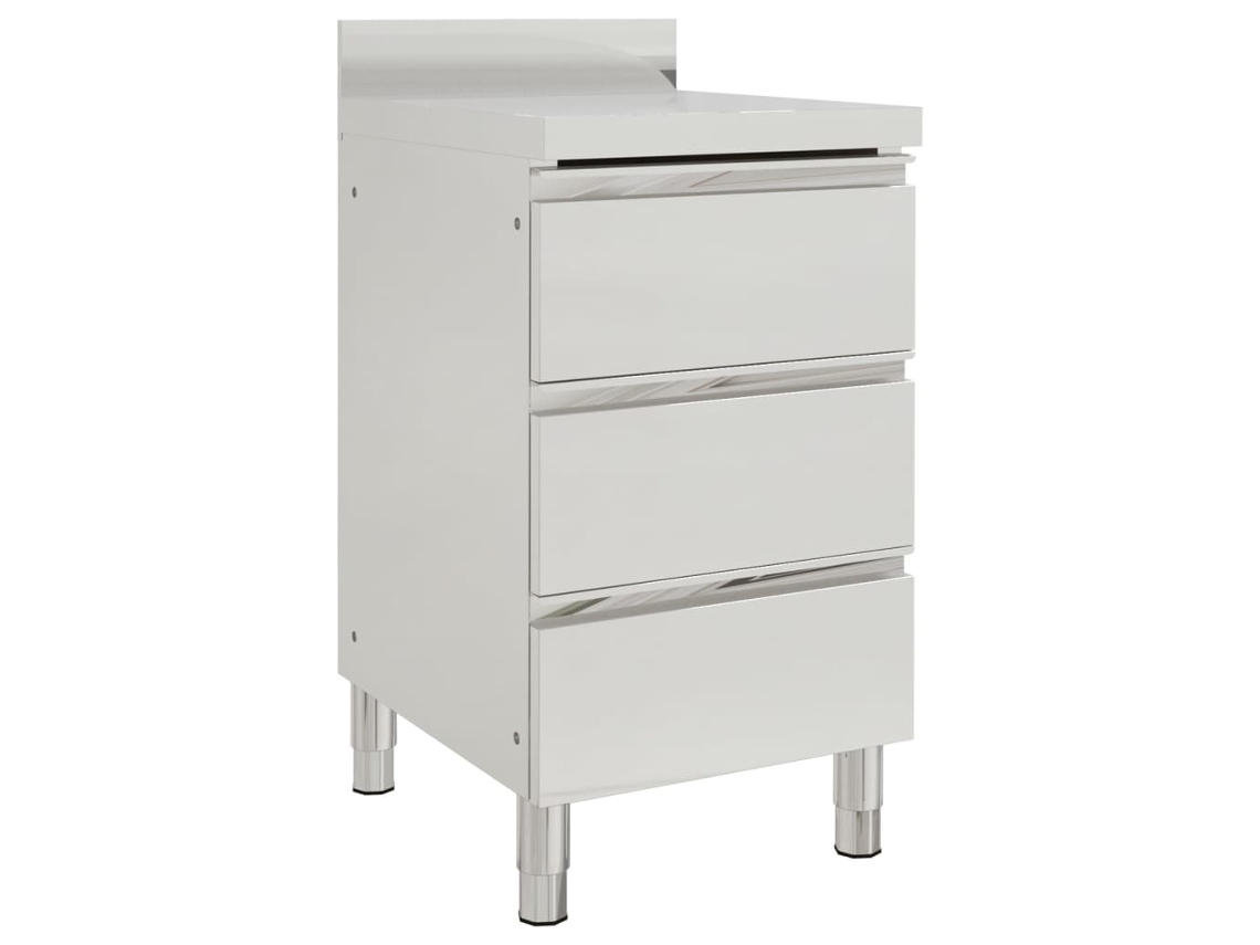Conjunto de Armários de Cozinha Comerciais 2 Peças com 3 Gavetas Aço Inoxidável MAISON EXCLUSIVE (50x60x96 cm)