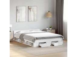 Vidaxl Estrutura De Cama C/ Gavetas 150x200cm Derivados Madeira Branco