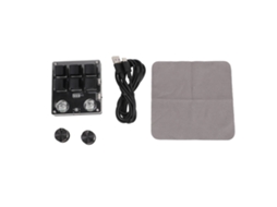 Teclado Mini USB com 6 Teclas e 2 Botões Rotativos interruptor vermelho programável para games com MARCA
