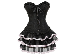 Corset para Mulher de Tecido Brocado com Estampa e Bordado, Osso Plástico, Estilo Cotidiano Apenas Corset