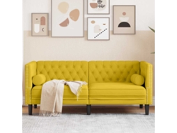 Vidaxl Sofá Chesterfield Com Rolos 2 Lugares Veludo Amarelo