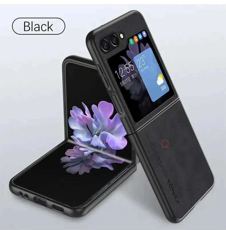(preto, Galaxy Z Flip7 Fe) Retro Pele De Carneiro Toque Couro Caso De Telefone Para Samsung Com Proteção Anti-choque