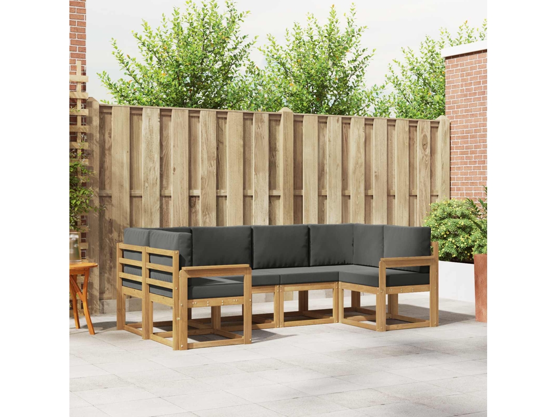 Vidaxl Conjunto De Sofás Para Exterior 6 Unid. Branco E Antracite