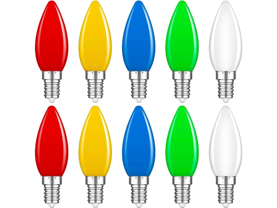 Lâmpada Led, 10 Unidades, Base E14, 1w, Para Uso Residencial, Comercial Ou Substituição De Fontes Convencionais