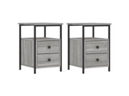 Conjunto de Mesas de Cabeceira 2pcs Derivados de Madeira Cinzento Sonoma MAISON EXCLUSIVE