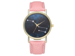 Reloj De Pulsera De Cuarzo Zhoulianfa Para Mujer Con Correa De Cuero Pu Dial Rosa