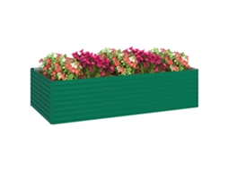 Jardineira elevada galvanizada retangular para externo 240x120x60cm verde BTFORUS