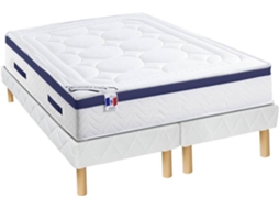 Colchão com Sommier Estofado Marquis DREAMEA (Azul Escuro - Madeira - 200x180x30 cm)