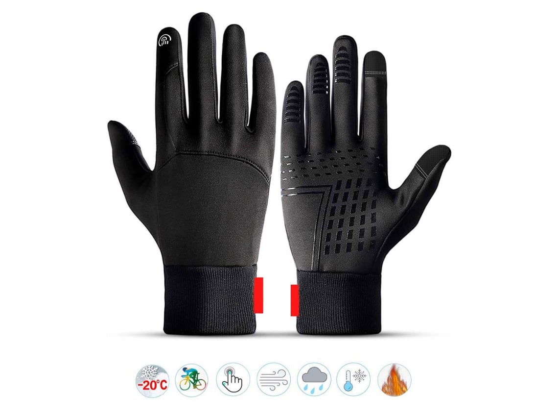 Guantes táteis quentes impermeáveis para inverno anti deslizantes esportivos S/MARCA