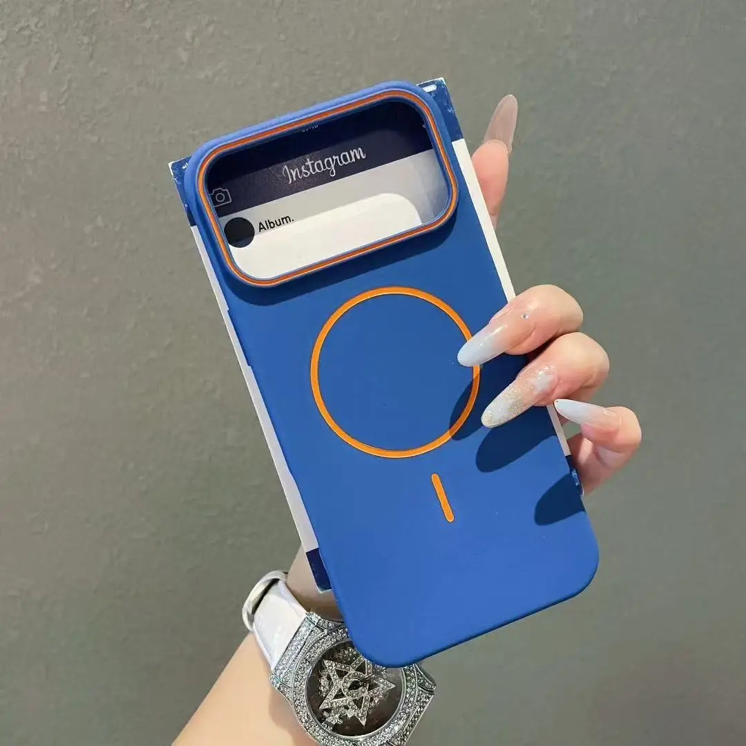 Capa Magnética Magsafe Para Iphone (iphone 17 Pro Max Azul), Resistente A Impactos.