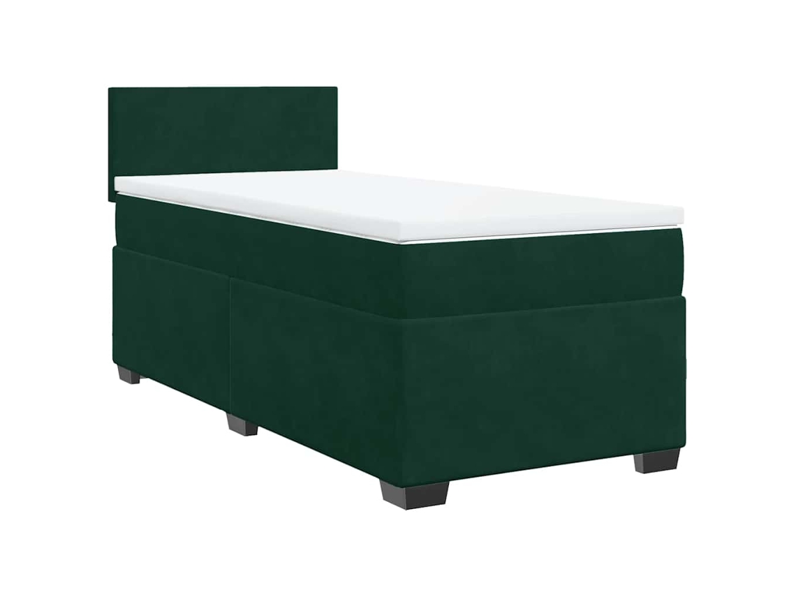 Cama com Molas/colchão 90x190 Cm Veludo Verde escuro MAISON EXCLUSIVE