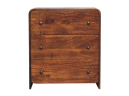 Cômoda Estreita Aspen Em Madeira Maciça, 3 Gavetas, Castanho Escuro ARTISAN FURNITURE EST 1995 TM