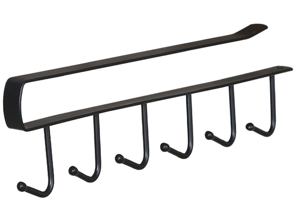Conjunto de 1 Gancho para Pendurar, Ideal para Prateleira/ Porta, Copos Sob Armário, com 6 Ganchos, Suporte para Caneca de Café Sem Furos BRILVIBERA