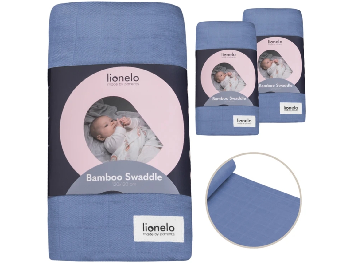Conjunto De 3 Mantas De Musselina De Bambu De Bebé Lionelo Bamboo Swaddle - 120x120cm - 100% Algodão De Bambu