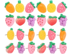 Tachinhas Decorativas Em Diversos Formatos De Frutas E Legumes, 30 Tachinhas Resistentes Ao Desgaste Em Resina E Metal
